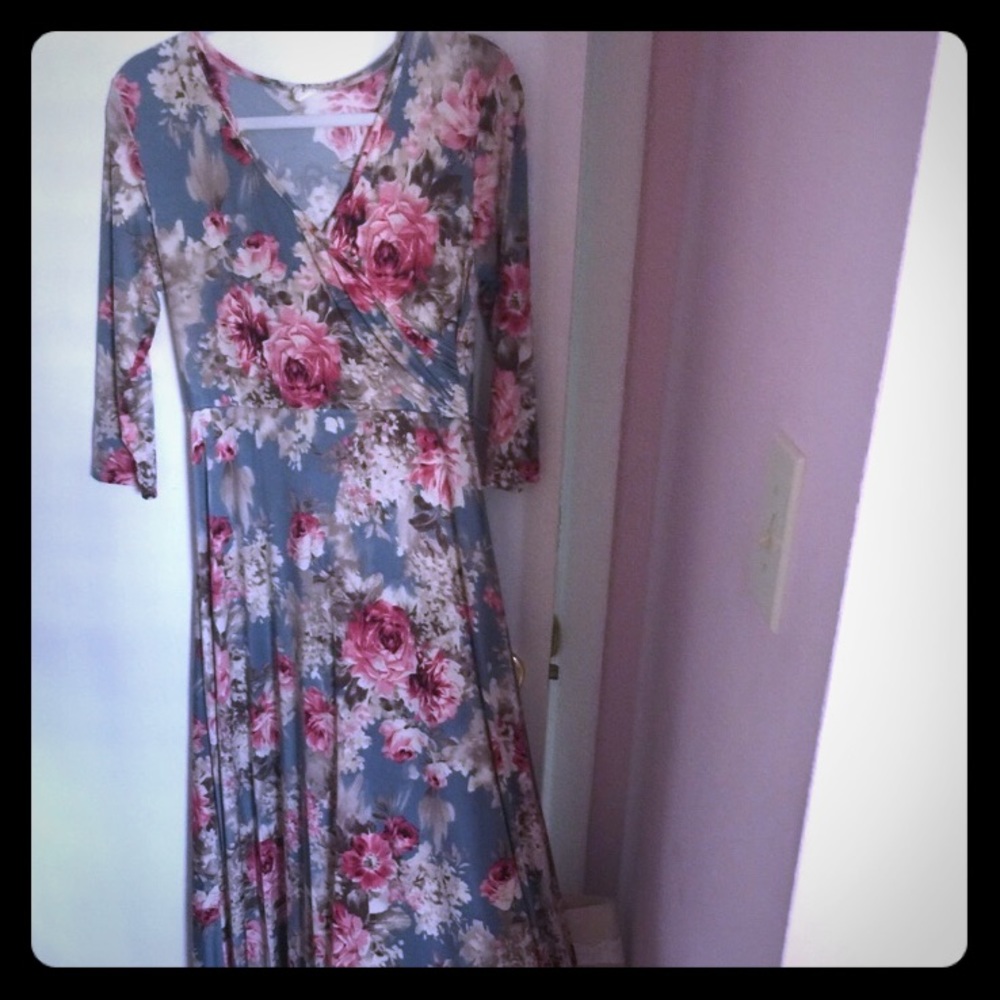 Blue Floral Maternity dress